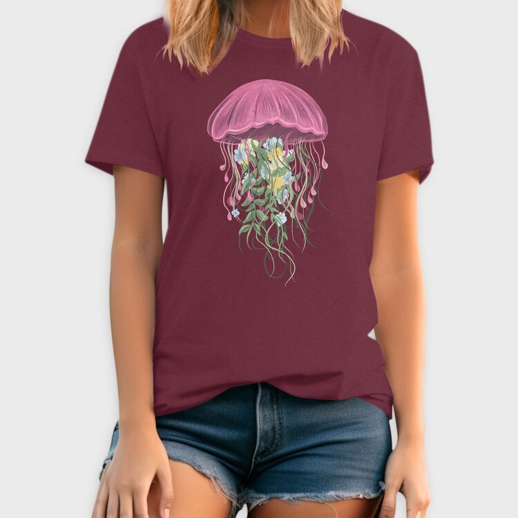 Jellyfish and Flowers, Tricou Barbati (Unisex)