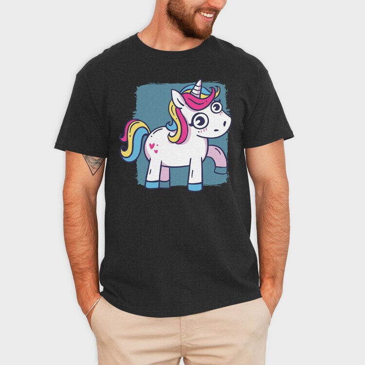 Unicorn Cute Animation, Tricou Barbati (Unisex)