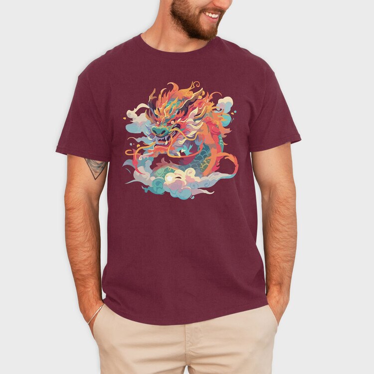 Colorful Dragon Chinese, Tricou Barbati (Unisex)