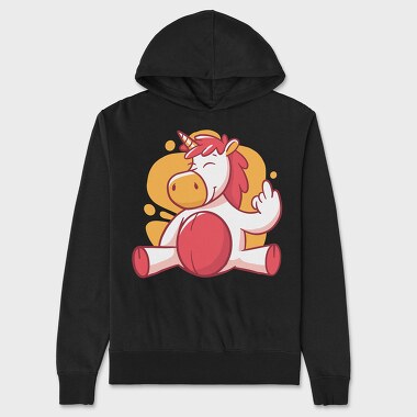 Unicorn Middle Finger, Hanorac Oversize Barbati (Unisex)