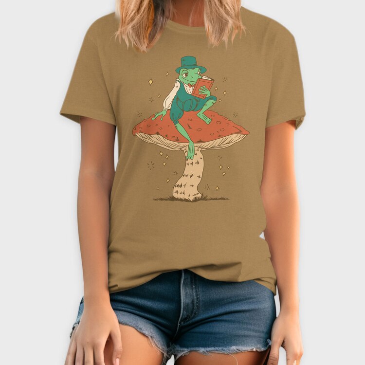 Frog Cottagecore Reading, Tricou Barbati (Unisex)