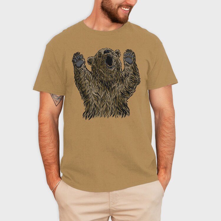 Bear With Hands Up, Tricou Barbati (Unisex)