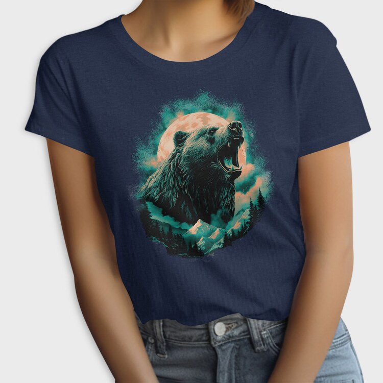 Bear With Mountains Moon, Tricou Femei