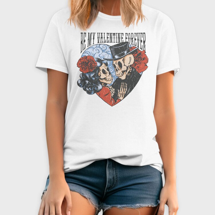 Valentine Skulls, Tricou Barbati (Unisex)