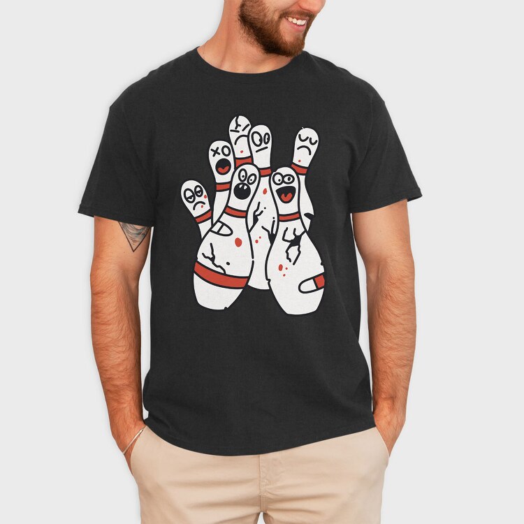 Funny Bowling Pins, Tricou Barbati (Unisex)