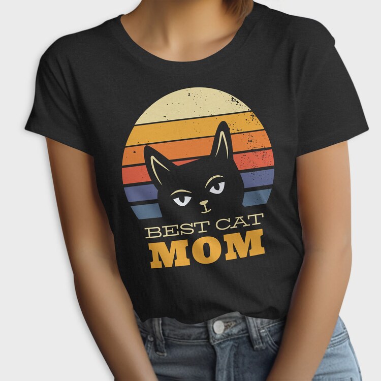 Best Cat Mom Retro, Tricou Femei