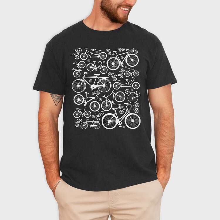 Bicycles Pattern, Tricou Barbati (Unisex)