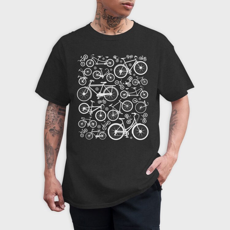 Bicycles Pattern, Tricou Barbati (Unisex)