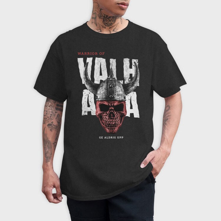 Viking Skull Valhalla, Tricou Barbati (Unisex)