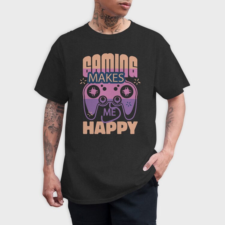 Gaming Makes Me Happy, Tricou Barbati (Unisex)