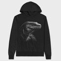 Komodo Dragon Monochrome, Hanorac Oversize Barbati (Unisex)