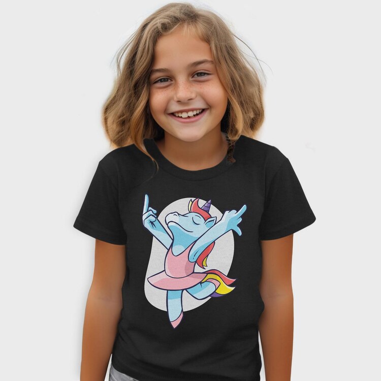 Unicorn Ballet Middle Finger, Tricou Copii