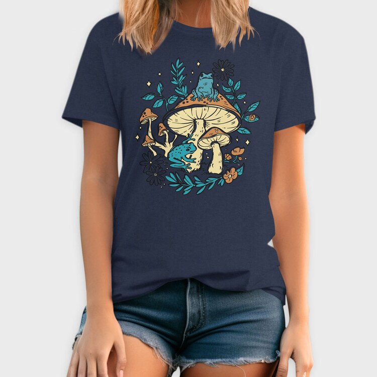 Cottagecore Moshrooms Frogs, Tricou Barbati (Unisex)