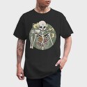 Skeleton With Coffee, Tricou Barbati (Unisex)