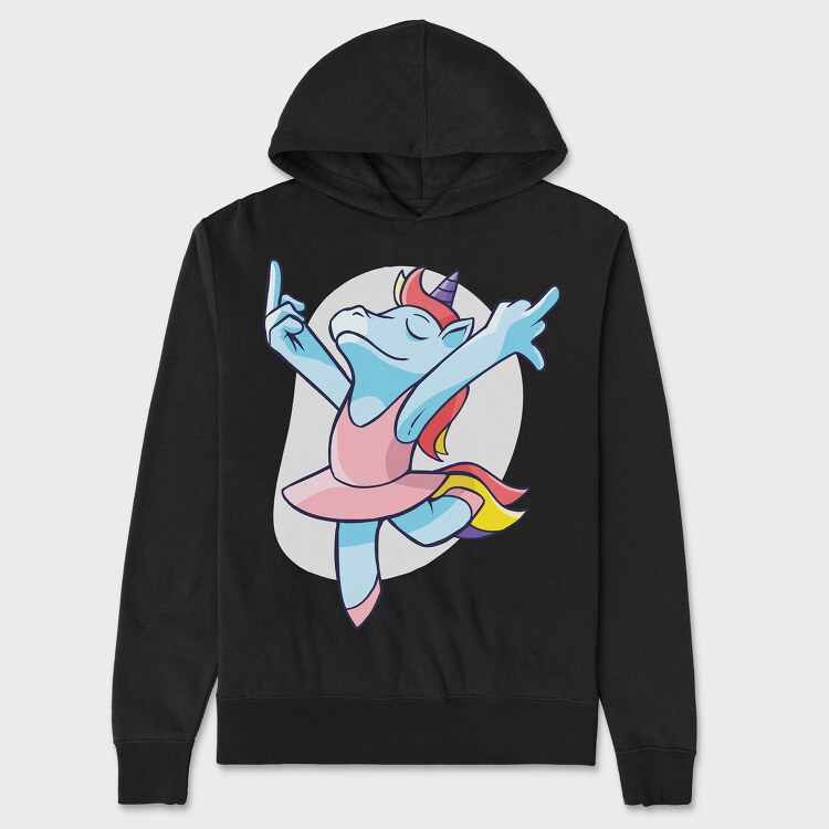 Unicorn Ballet Middle Finger, Hanorac Oversize Barbati (Unisex)