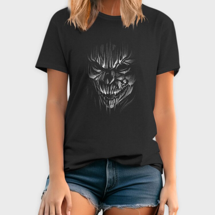 Creepy Monochrome Skeleton, Tricou Barbati (Unisex)