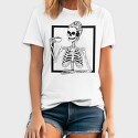 Skull Messy Bun Coffee, Tricou Barbati (Unisex)