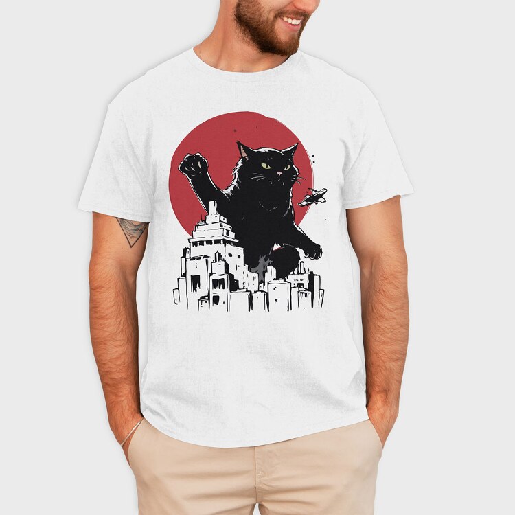 Black Catzilla, Tricou Barbati (Unisex)