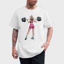 Girl Lifting Weights, Tricou Barbati (Unisex)