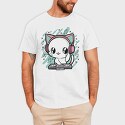 Cute Cat Dj, Tricou Barbati (Unisex)