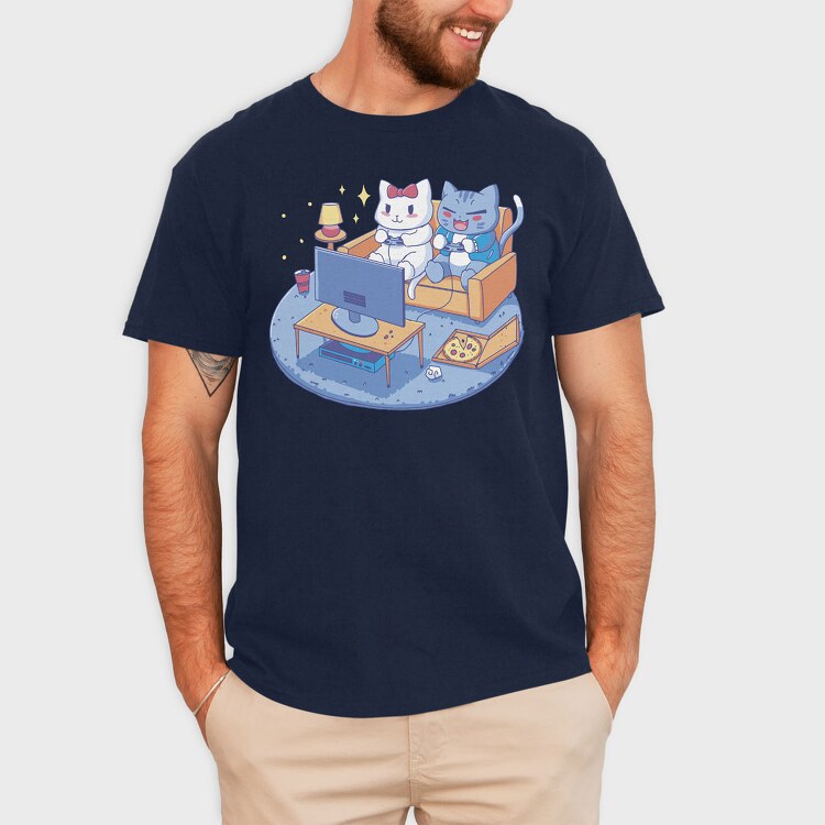 Cute Cats Video Games Anime, Tricou Barbati (Unisex)