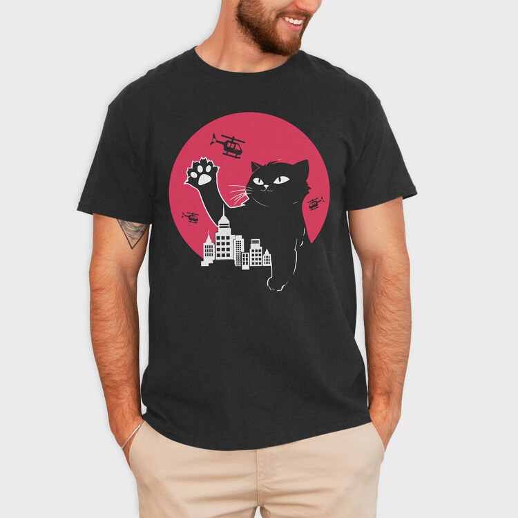 Cute Catzilla, Tricou Barbati (Unisex)