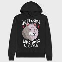 Girl Who Loves Wolves, Hanorac Oversize Barbati (Unisex)