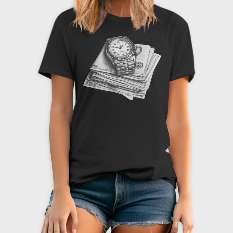 Watch and Money Stack, Tricou Barbati (Unisex)