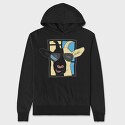 Goat With Sunglasses, Hanorac Oversize Barbati (Unisex)
