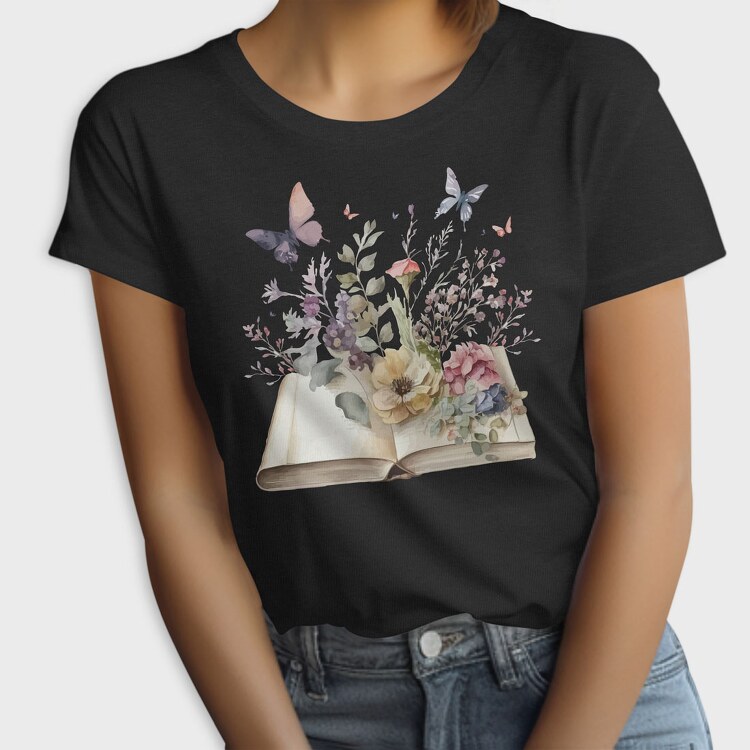 Watercolor Book Flowers, Tricou Femei