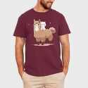 Cute Lama and Cat, Tricou Barbati (Unisex)
