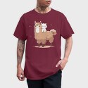 Cute Lama and Cat, Tricou Barbati (Unisex)