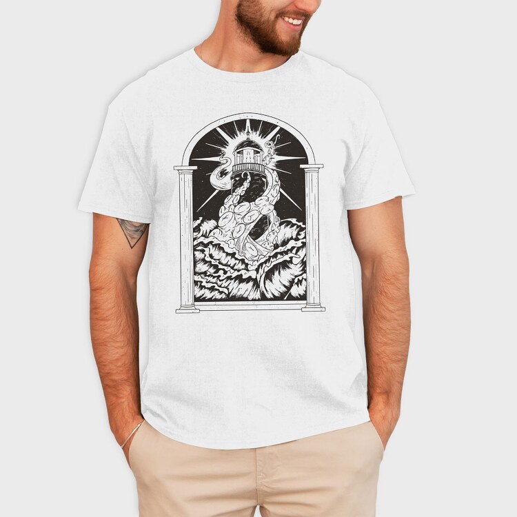 Lighthouse Kraken, Tricou Barbati (Unisex)