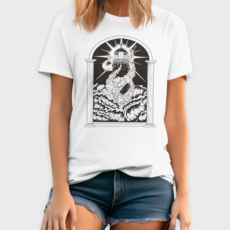 Lighthouse Kraken, Tricou Barbati (Unisex)
