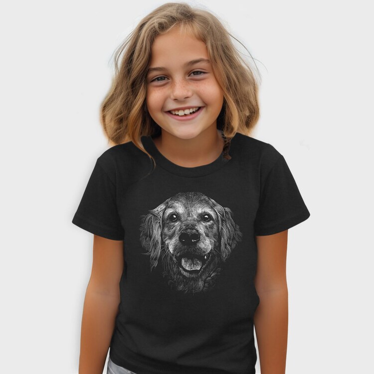 Golden Retriever Monochrome, Tricou Copii