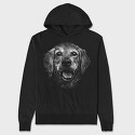Golden Retriever Monochrome, Hanorac Oversize Barbati (Unisex)