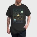 Lineart Sunset Landscape, Tricou Barbati (Unisex)