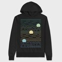 Lineart Sunset Landscape, Hanorac Oversize Barbati (Unisex)
