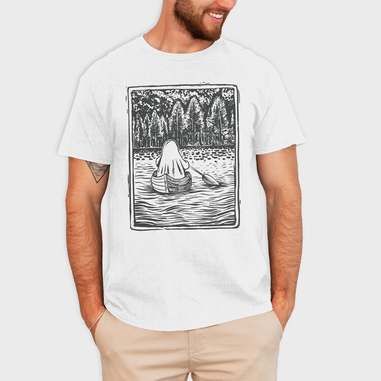 Lino Art Ghost Boat, Tricou Barbati (Unisex)