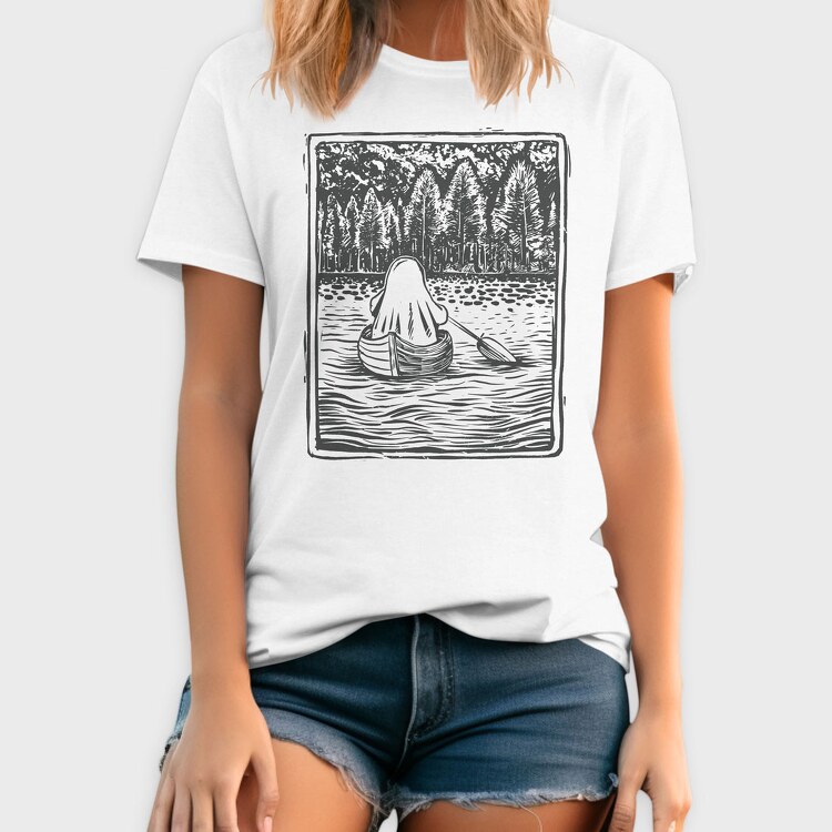 Lino Art Ghost Boat, Tricou Barbati (Unisex)