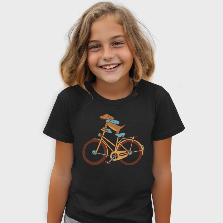 Dachshund Dog Bike, Tricou Copii