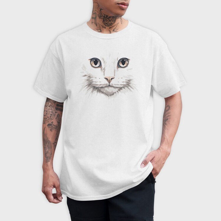 White Cat Portrait, Tricou Barbati (Unisex)