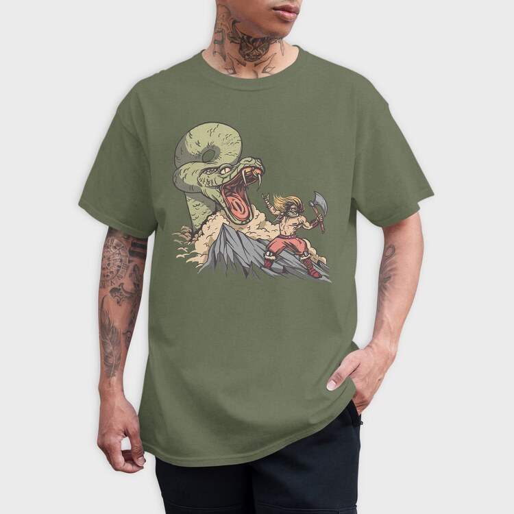 Snake vs Viking, Tricou Barbati (Unisex)