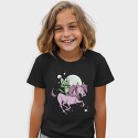 Green Cat Riding Unicorn, Tricou Copii