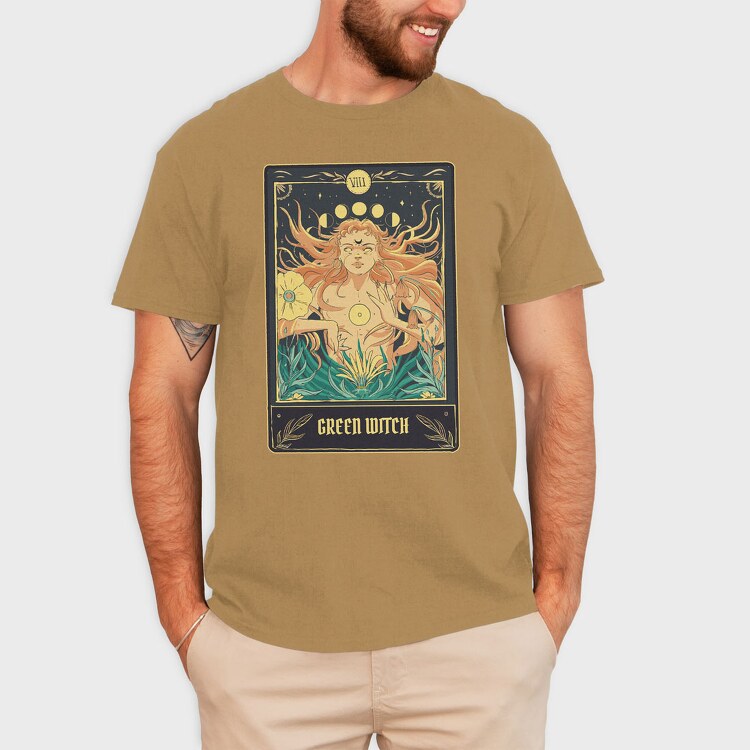 Green Witch Tarot Card, Tricou Barbati (Unisex)