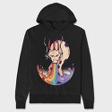 Dragon Rainbow, Hanorac Oversize Barbati (Unisex)