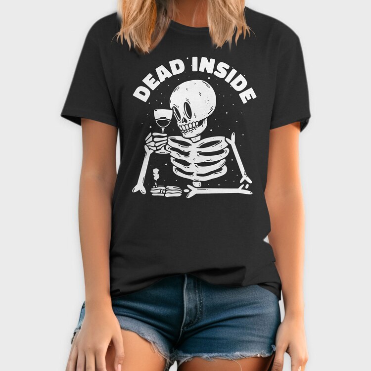 Dead Inside Skeleton Wine, Tricou Barbati (Unisex)