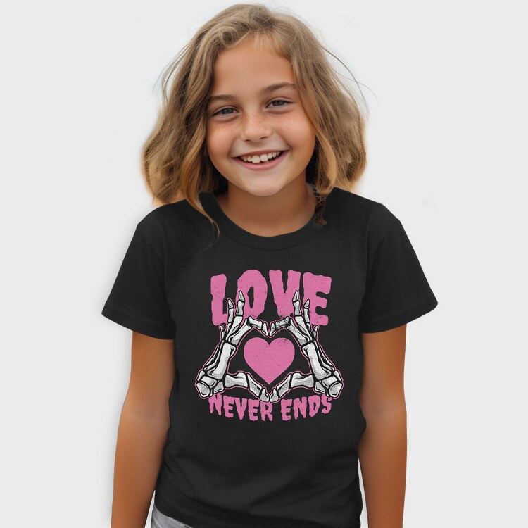 Love Never Ends Skeleton, Tricou Copii