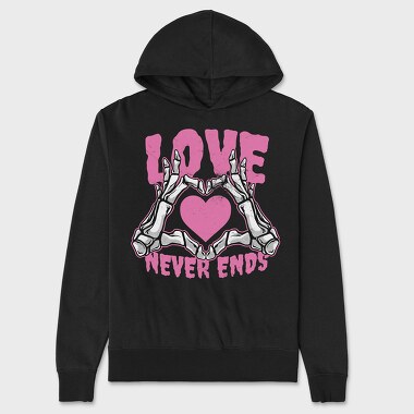 Love Never Ends Skeleton, Hanorac Oversize Barbati (Unisex)