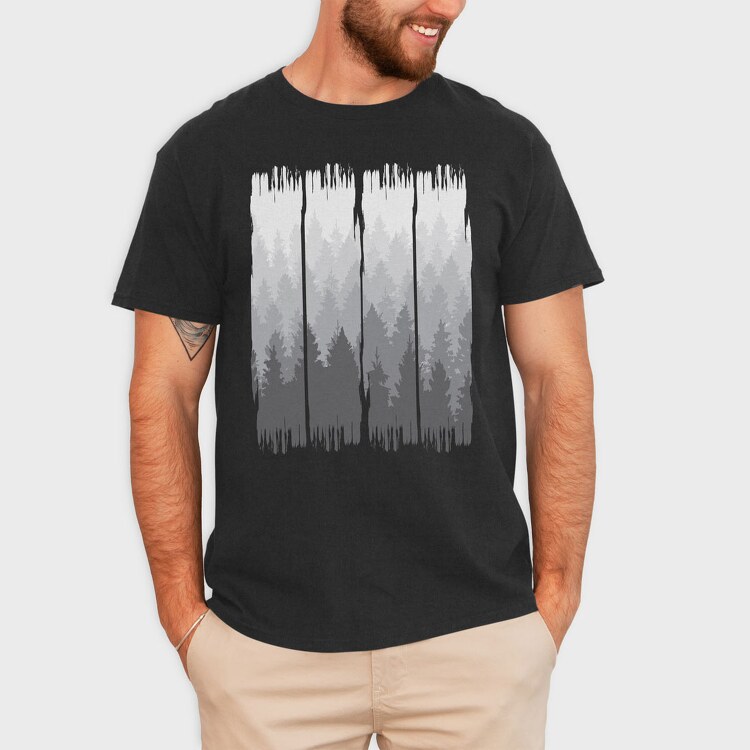 Grunge Forest, Tricou Barbati (Unisex)